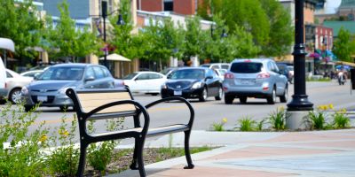 Wishbone Mountain Classic Park Bench in Rossland BC